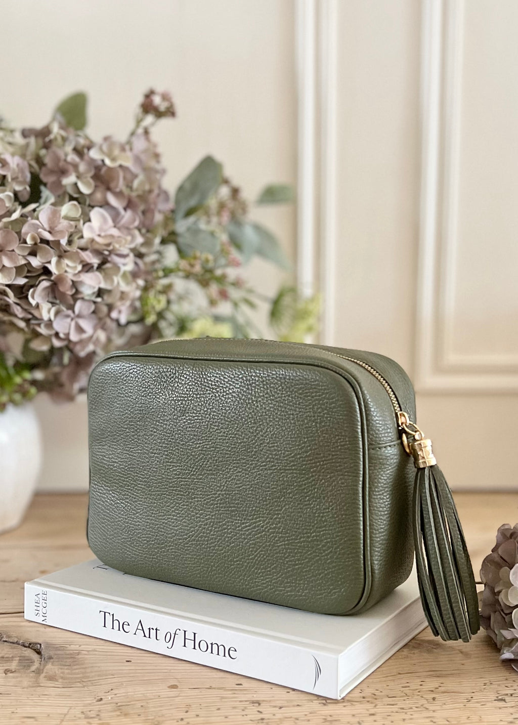 The Kellie Extra Large Olive Green Cross Body Leather Bag – Hearts