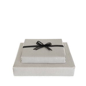 Cream & Black Striped Gift Wrap