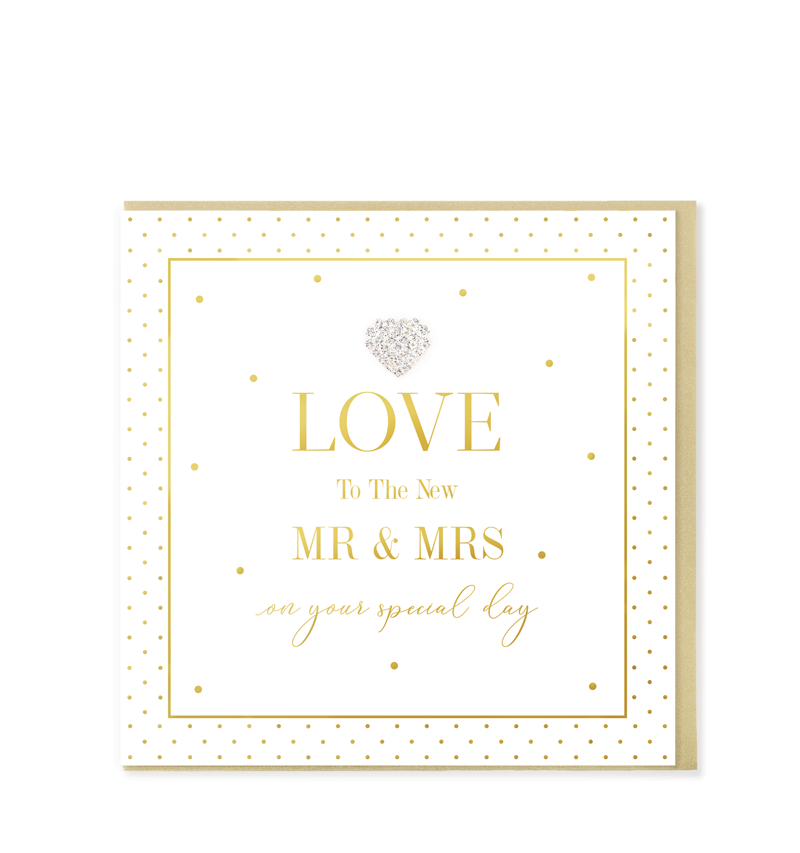 Mad Dots Greetings Card, LOVE To The New Mr & Mrs