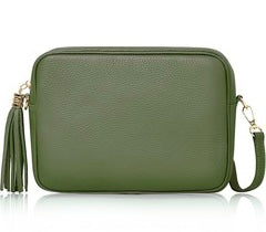 The Kellie Extra Large Olive Green Cross Body Leather Bag