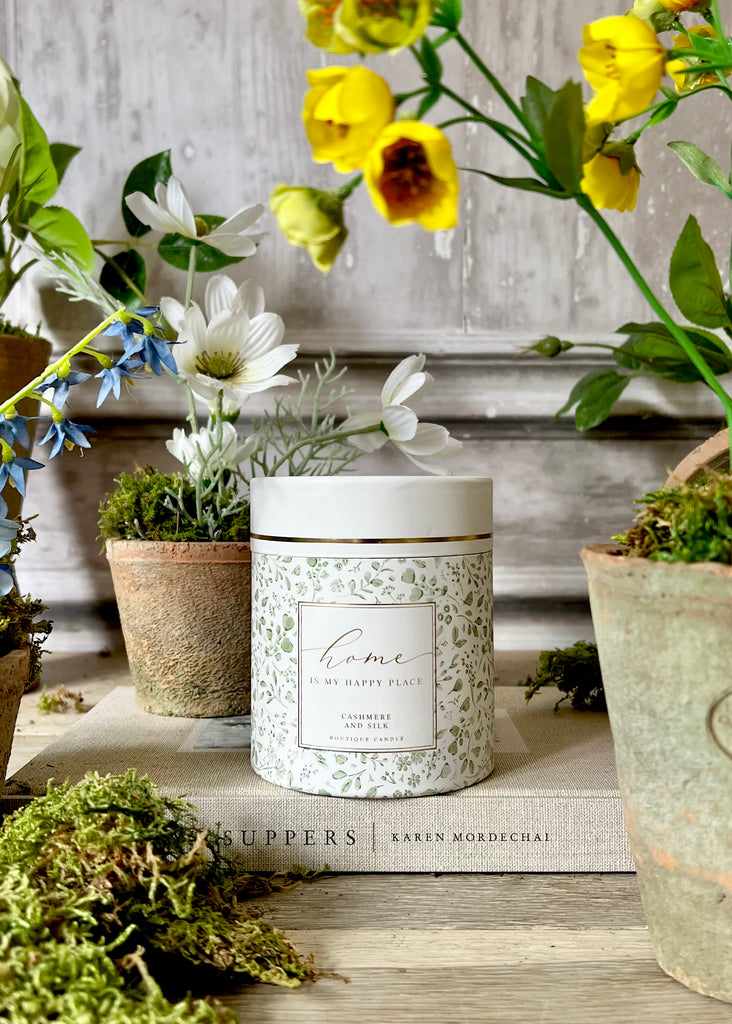 Cashmere & Silk Home Is My Happy Place Boxed Candle.