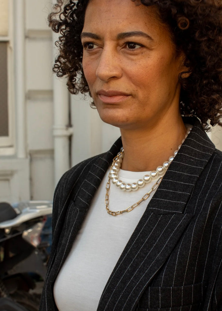 The Rochester  Pearl Chain Necklace Pearl & Gold
