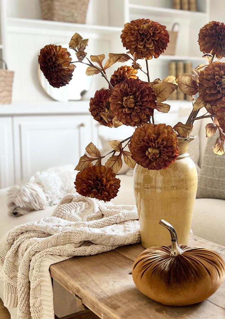 The Cynthia Faux Dahlia. Burnt Orange.