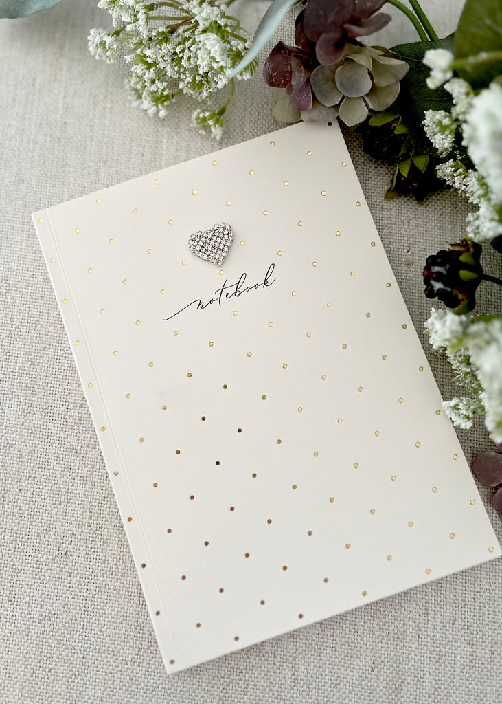 Cream And Gold Polka Dot Notebook