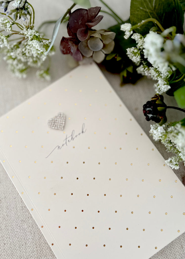 Cream And Gold Polka Dot Notebook