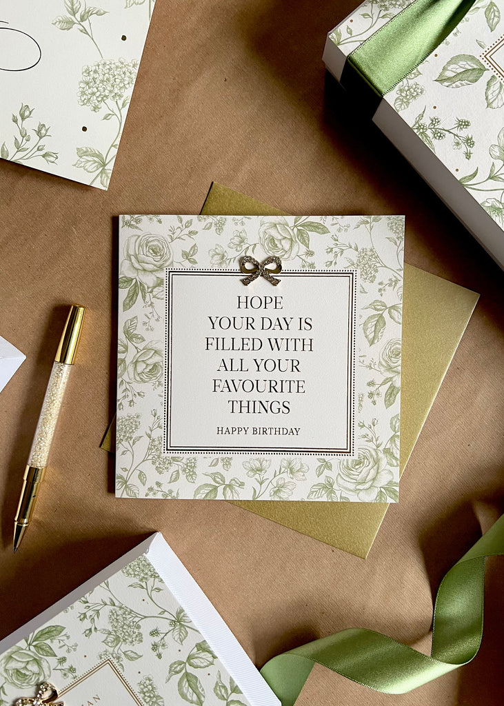 Favorite Things Birthday Card.