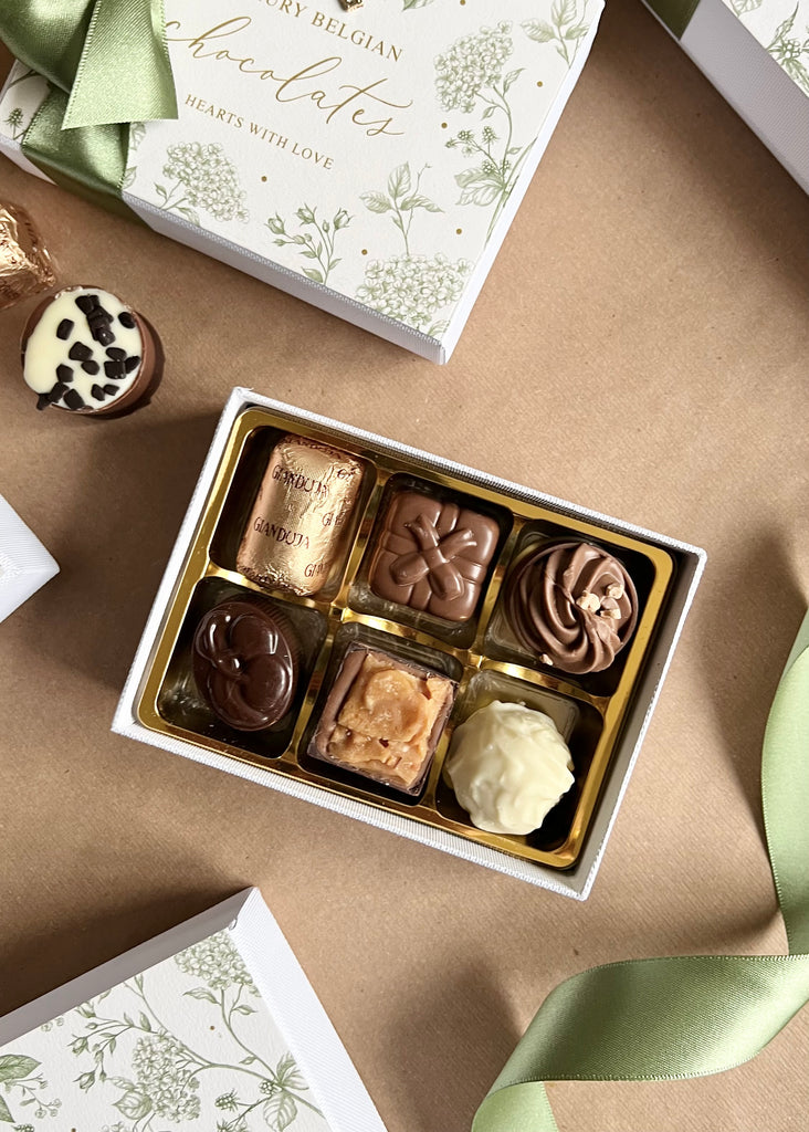 Small Box Of 6 Luxury Belgian Chocolates.