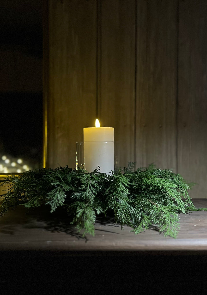 Cedar Forest Candle Holder With LED Candle