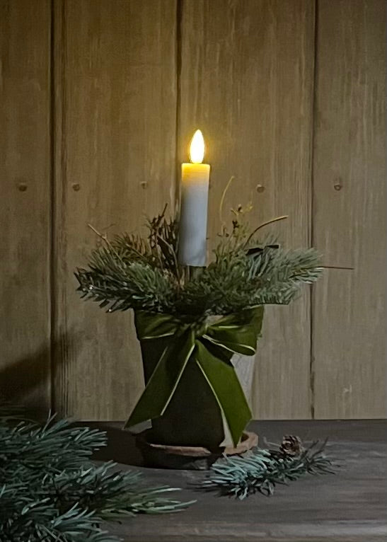 Christmas Arrangement With LED Candle. Small.