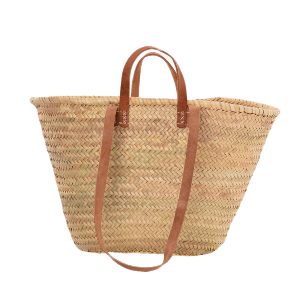French Basket With Leather Handles