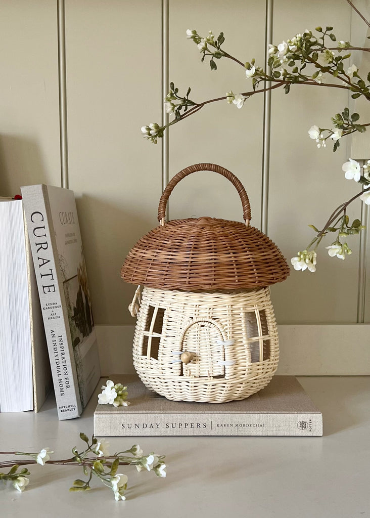 Decorative Mushroom Shaped  Rattan Basket.