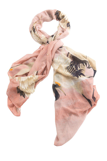 Plaster pink Stork Stork Scarf. One Hundred Stars