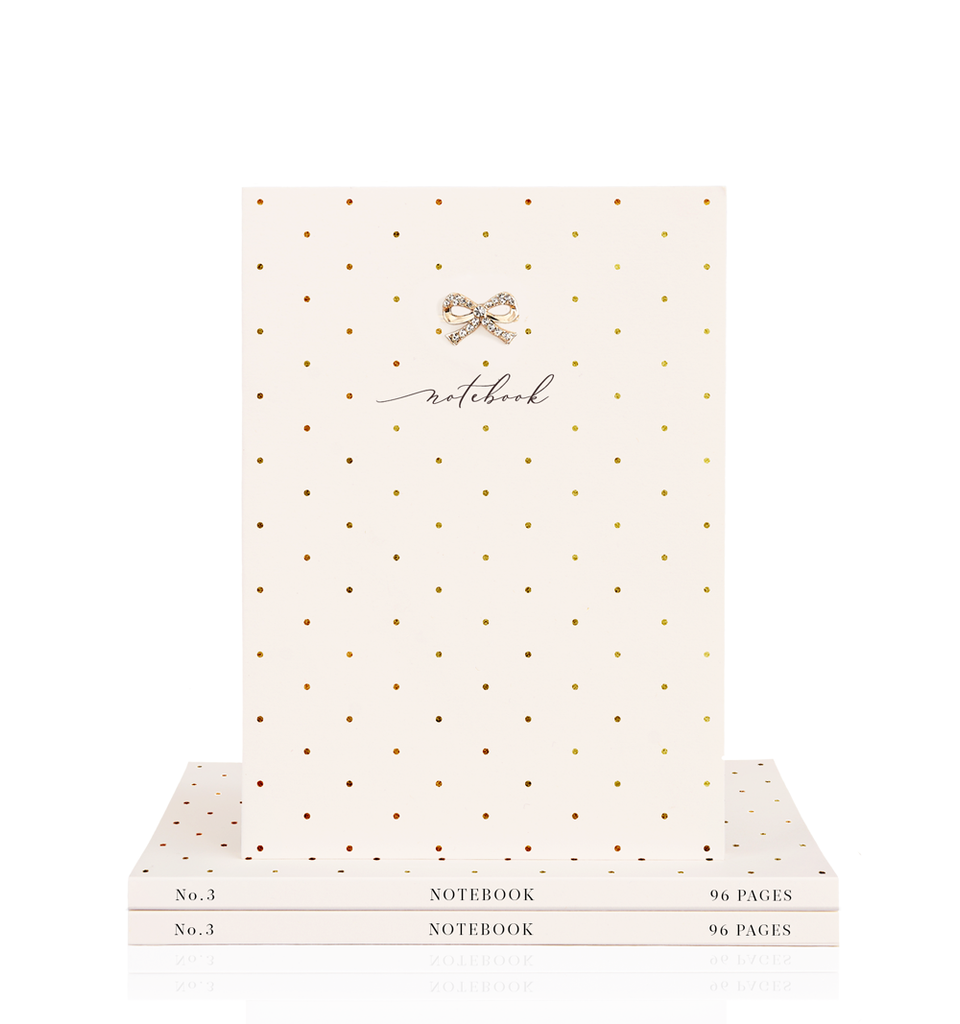 Cream And Gold Polka Dot Notebook