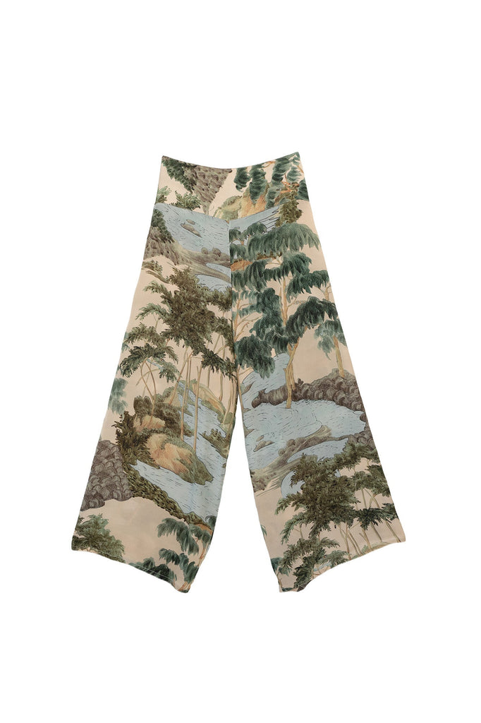 Rivers and Trees Natural Crepe Palazzo Pants. Med Large. One Hundred Stars