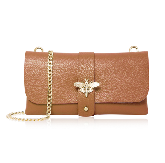 The Lilly Tan Bee Buckle Cross Body Bag