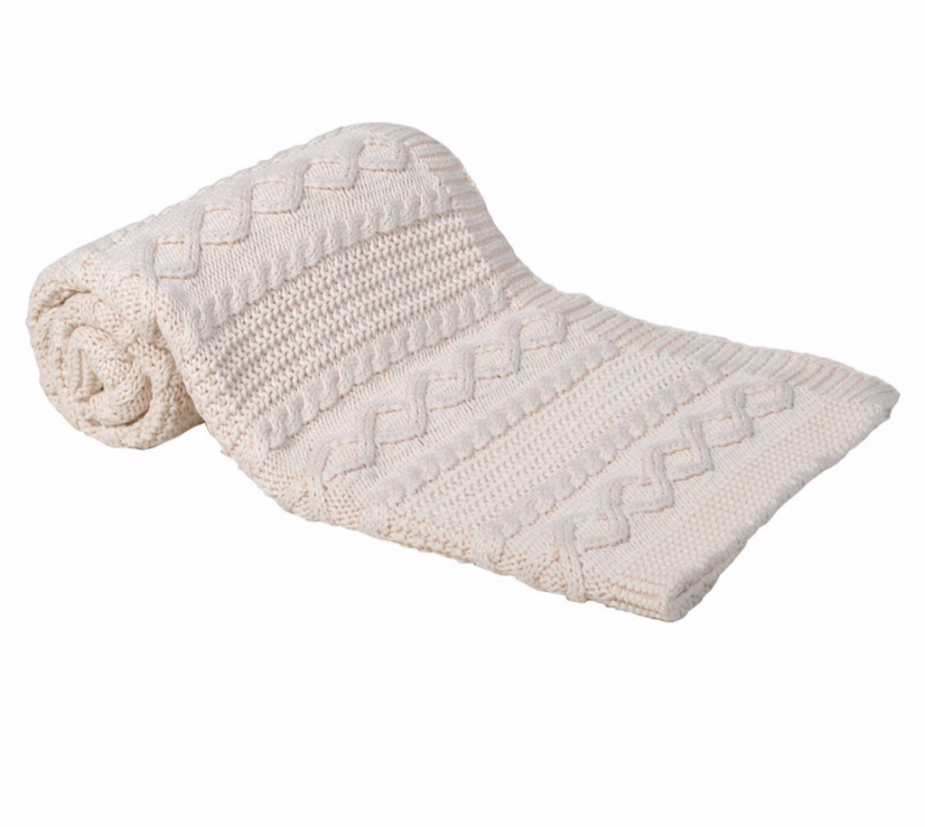 Cream Knitted Throw