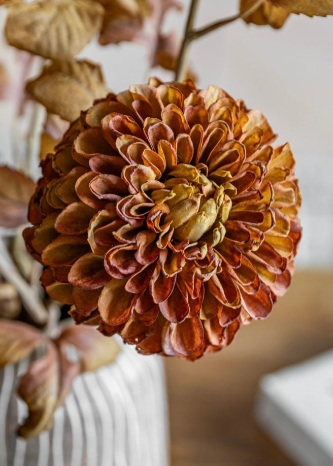 The Cynthia Faux Dahlia. Burnt Orange.