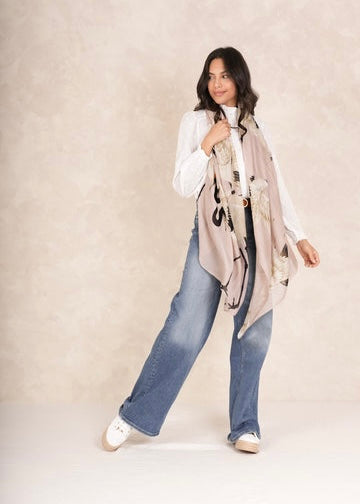 Plaster pink Stork Stork Scarf. One Hundred Stars