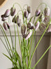 Large Green Weathered Planter With Saucer Filled With Faux Fritillaries