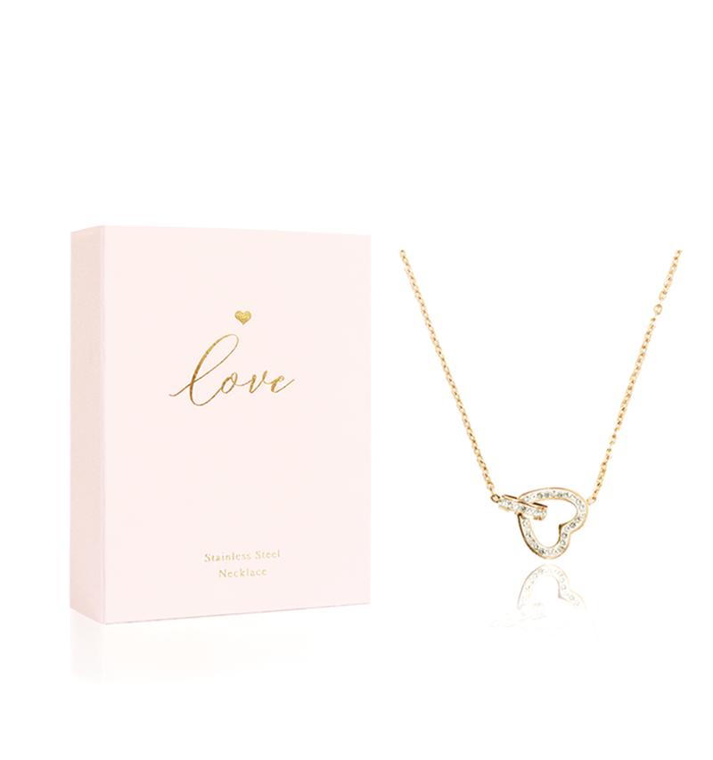 Hearts Jewellery, Heart Necklace LOVE, Gold
