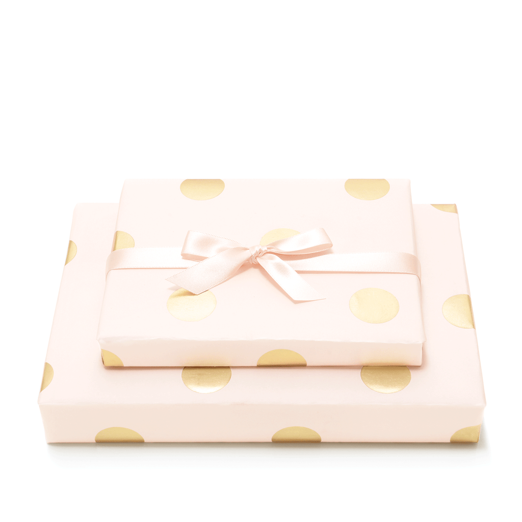Mad Dots, Gift Wrap Sheet Plus 2 metres of Ribbon, Soft Pink
