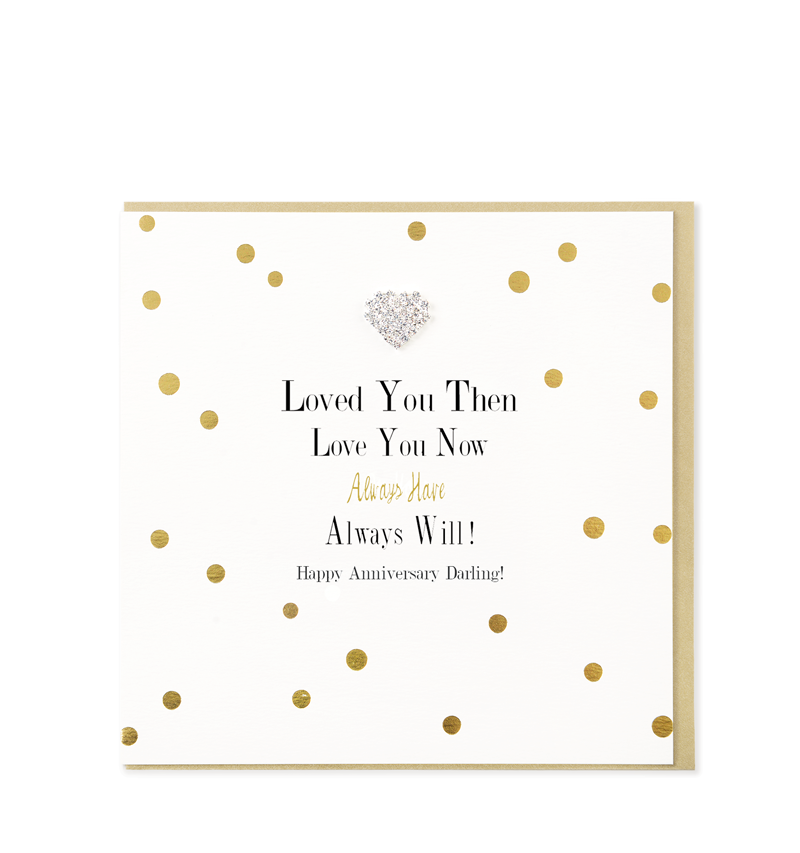 Mad Dots Greetings Card, Love You Then Love You Now, Anniversary