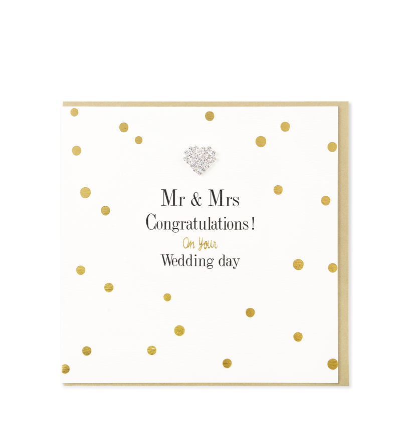 Mad Dots Greetings Card, Mr & Mrs Congratulations On Your Wedding Day