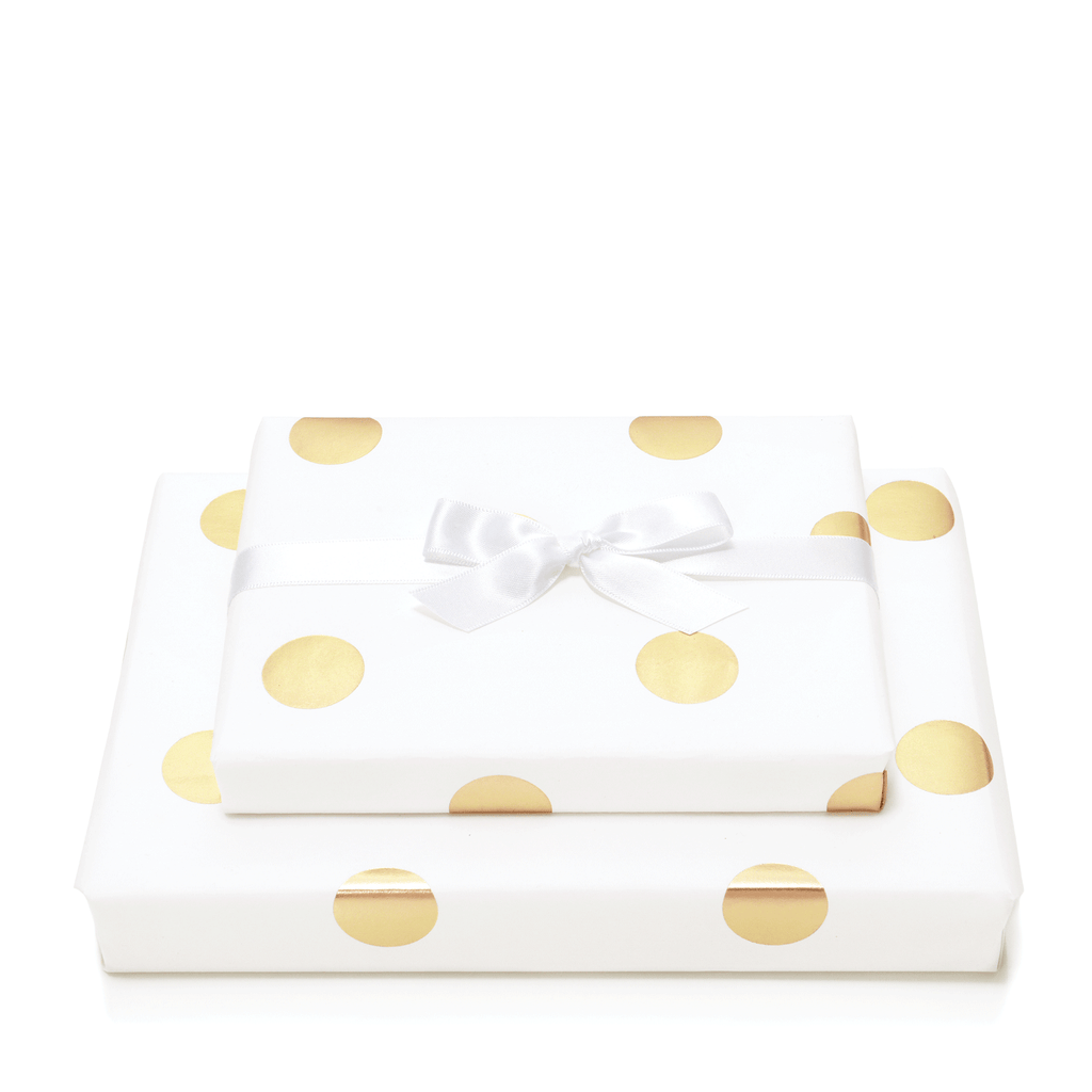 Mad Dots, Gift Wrap Sheet With 2 Metres Of Ribbon, White