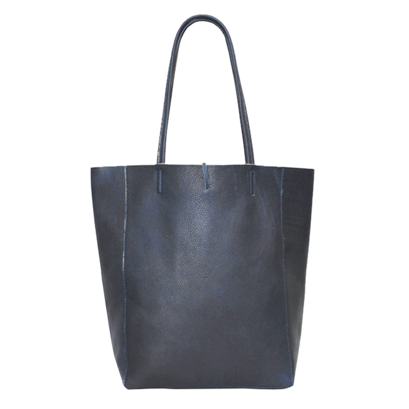 Tilbury Leather Shopper Bag, Navy Blue