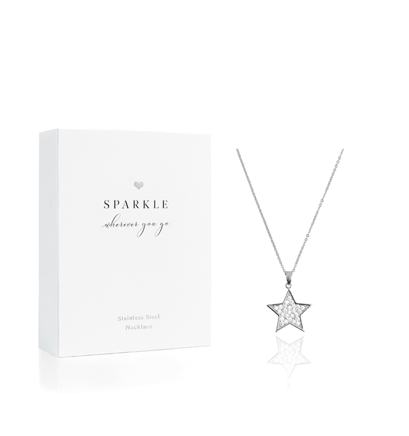 Hearts Jewellery, Star Necklace, Sparkle Wherever You Go, Silver