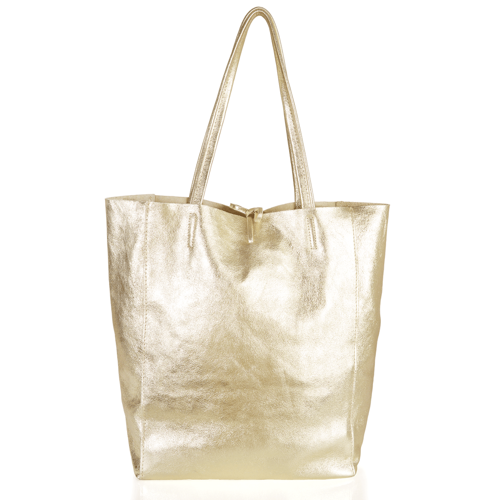 Tilbury Leather Shopper Bag, Metallic Gold