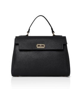 The Flora Classic Leather Bag, Black