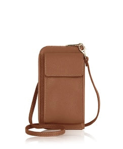 The Cara Phone & Purse Leather Cross Body Bag, Tan